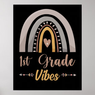 1st Grade Vibes Rainbow First Grade Back to School Poster