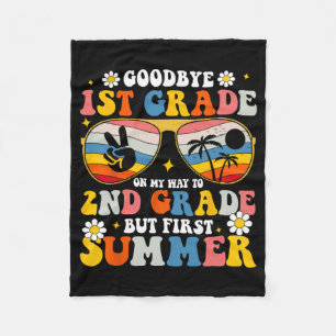 1st Grade Welcome To 2nd But Summer First Fleece Blanket