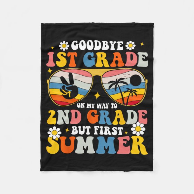 1st Grade Welcome To 2nd But Summer First  Fleece Blanket (Front)