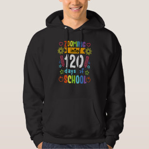 1st Grade Zooming 120 Days Of School Teacher Kids Hoodie