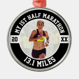 1st Half Marathon Runner First Running Beginner Metal Ornament