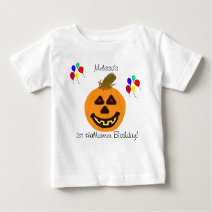 1st Halloween Birthday Pumpkin & Balloons T-Shirt