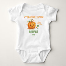 1st Halloween Happy Cute Pumpkin Bodysuit