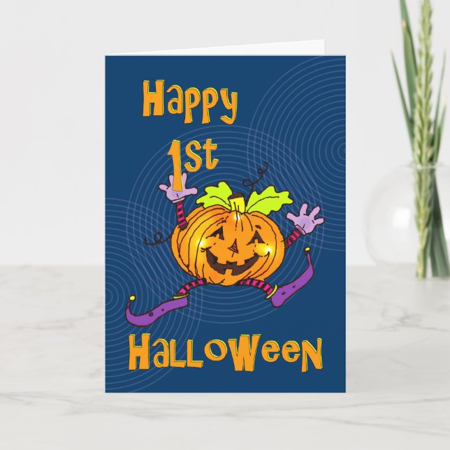 1st Halloween Happy Pumpkin Card (Front)