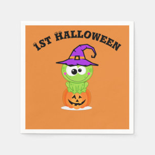 1st Halloween Little Witch Frog Napkin
