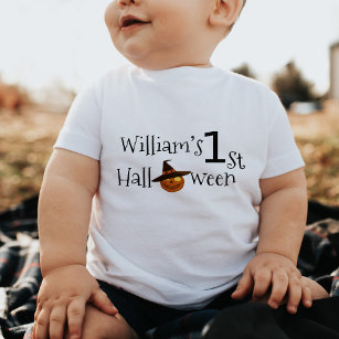 1st Halloween Pumpkin Personalized  Baby T-Shirt