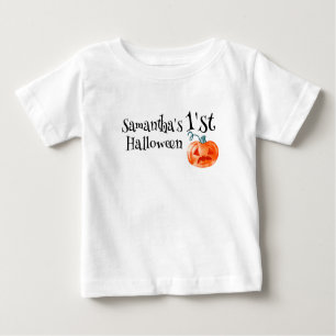 1st Halloween Pumpkin Personalized Baby T-Shirt