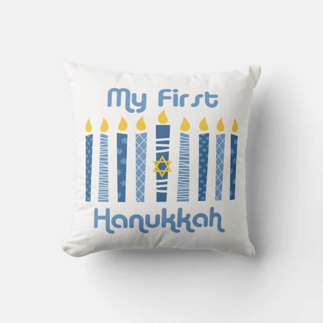 1st Hanukkah Candles Cushion (Front)