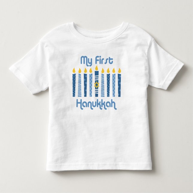 1st Hanukkah Candles Toddler T-Shirt (Front)