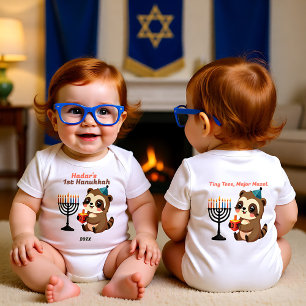 1st Hanukkah Tiny Toes, Major Mazel Baby Bodysuit
