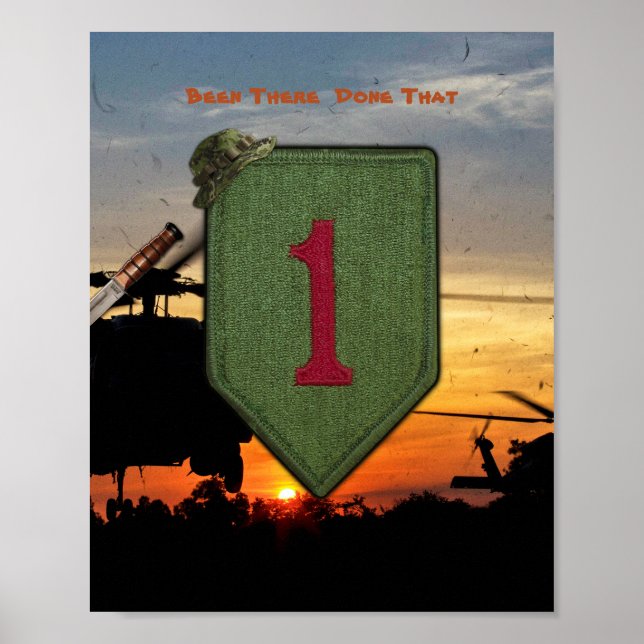 1st Infantry big red 1 Vietnam War Patch Print (Front)