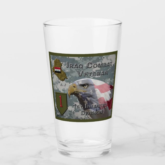 1st Infantry Div Iraq Combat Veteran Glass (Front)