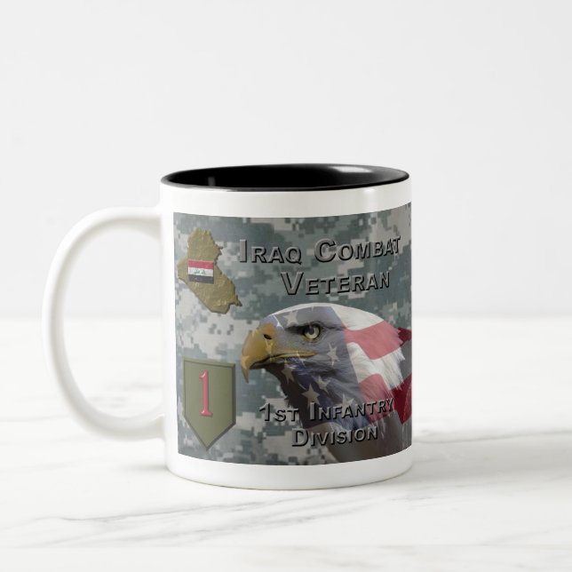 1st Infantry Div Iraq Combat Veteran Two-Tone Coffee Mug (Left)