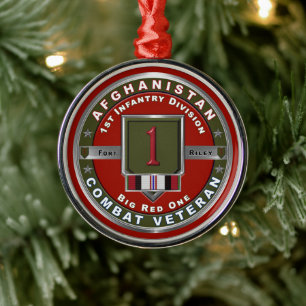 1st Infantry Division Afghanistan Veteran Metal Ornament
