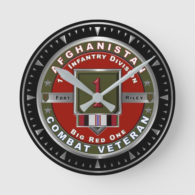 1st Infantry Division Afghanistan Veteran Round Clock (Front)
