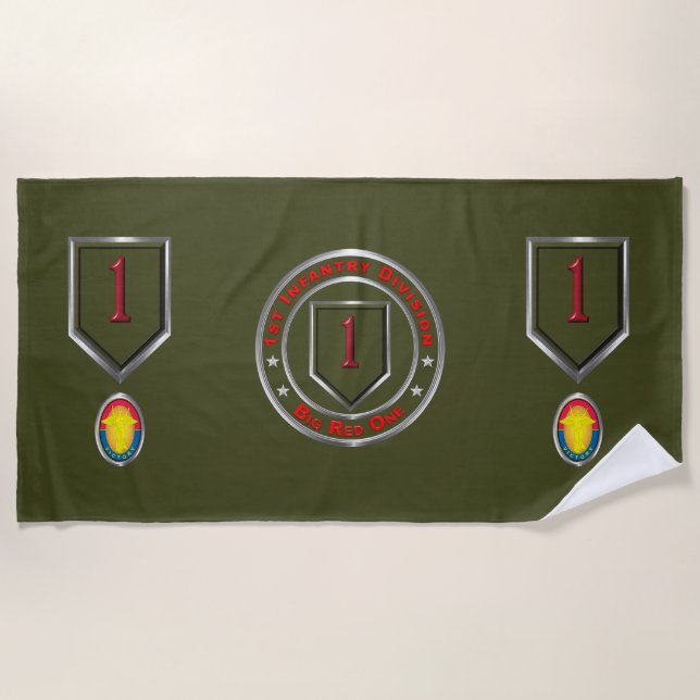 1st Infantry Division  Beach Towel (Front)