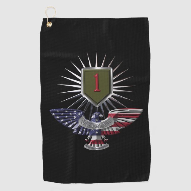 1st Infantry Division “Big Red One” Custom Eagle Golf Towel (Front)