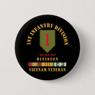 1st Infantry Division - Big Red One - Vietnam Vet 6 Cm Round Badge
