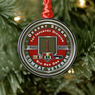 1st Infantry Division Desert Storm Veteran Metal Ornament