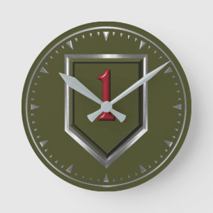 1st Infantry Division Keepsake Round Clock