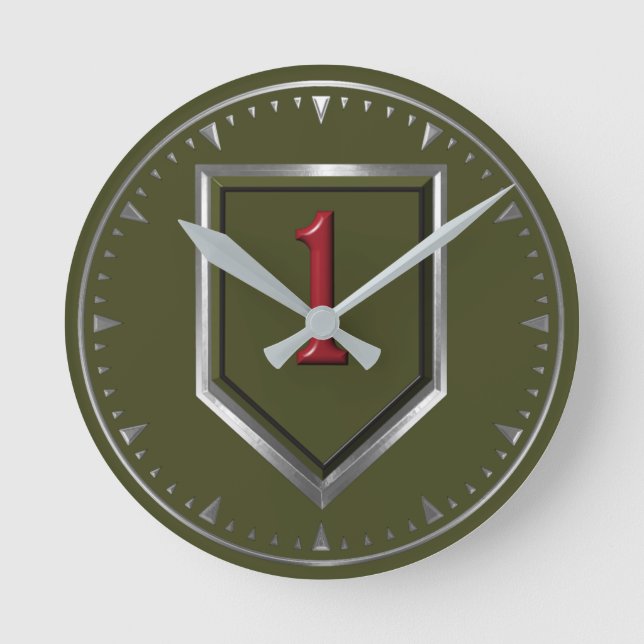 1st Infantry Division Keepsake Round Clock (Front)