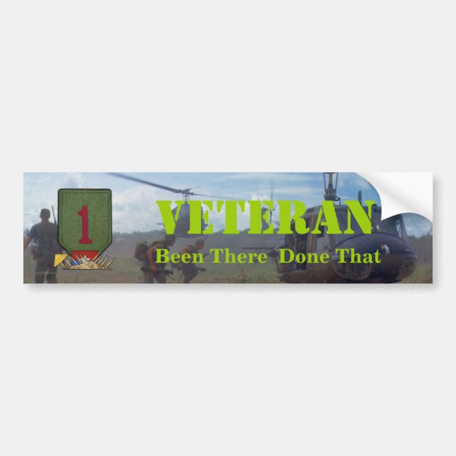 1st infantry division nam war vets bumper sticker (Front)