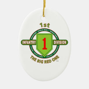 1ST INFANTRY DIVISION "THE BIG RED ONE" CERAMIC TREE DECORATION
