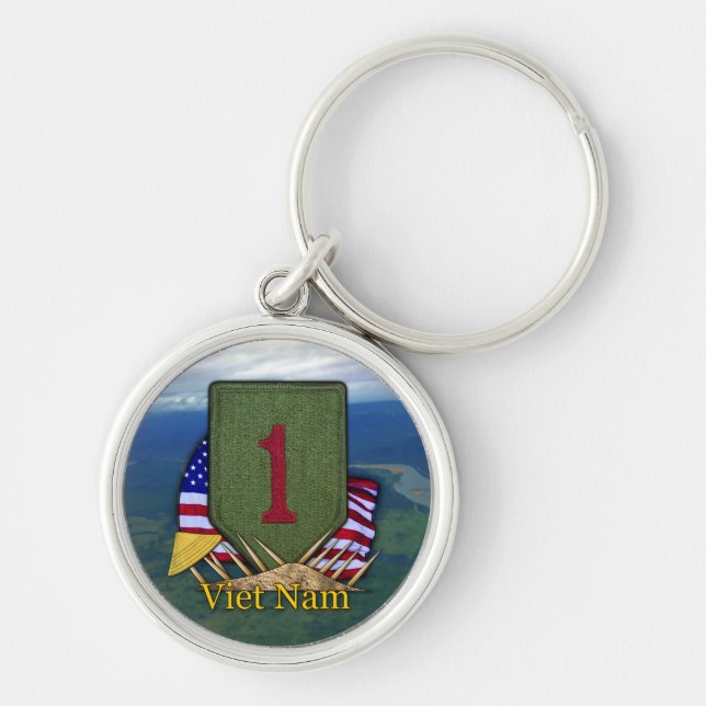 1st infantry division veterans vietnam  Keychain (Front)