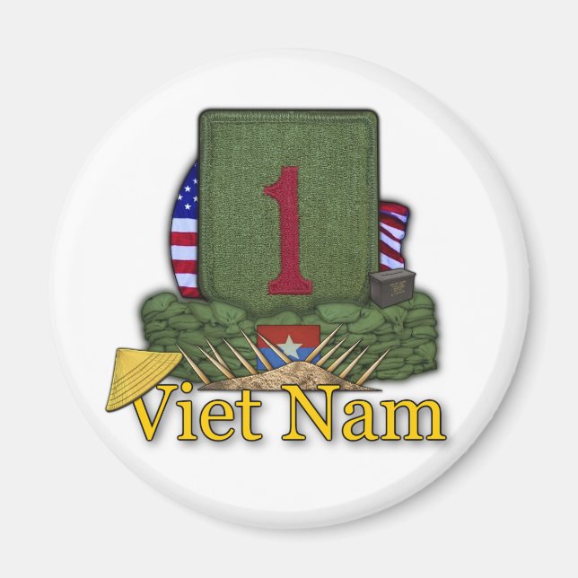 1st infantry division vietnam veterans war vets Ma Magnet (Front)