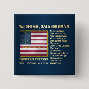 1st Irish, 35th Indiana Infantry (BH) 15 Cm Square Badge