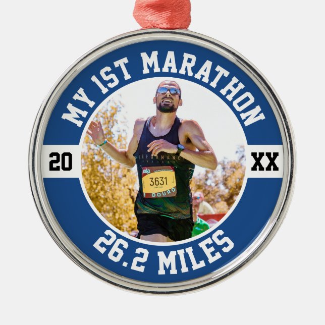 1st Marathon Runner First Running Marathoner 26 2 Metal Ornament (Front)