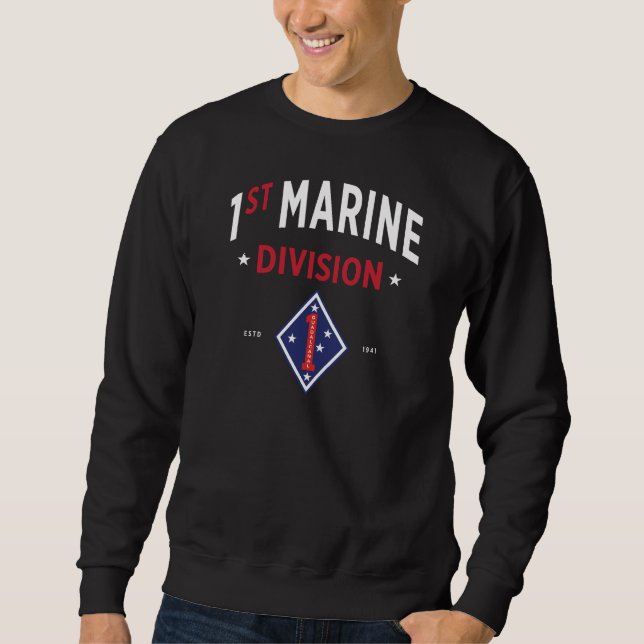 1st Marine Division - United States Military Long Sweatshirt (Front)