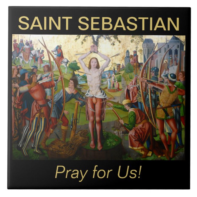 1st Martyrdom of St. Sebastian (M 013) Ceramic Tile (Front)