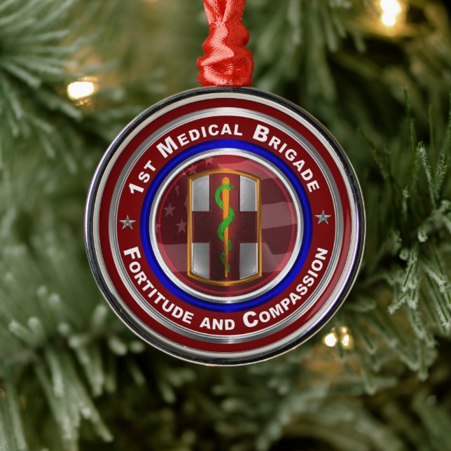1st Medical Brigade Keepsake Christmas Metal Ornament (Tree)
