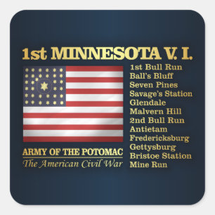 1st Minnesota Volunteer Infantry (BH) Square Sticker