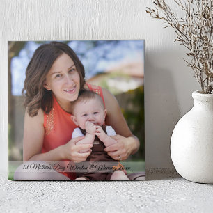 1st Mother’s Day Custom Photo & Text Yoga Mat Ceramic Tile