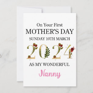 1st Mothers Day Card As My Nanny, Happy 1st Mother