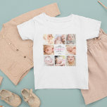 1st Mother's Day Photo Collage Baby T-Shirt<br><div class="desc">Cute mothers day baby t-shirt featuring 8 family photos of the child,  the cute saying "happy 1st mother's day mummy with love",  a pink heart,  and the child's name.</div>