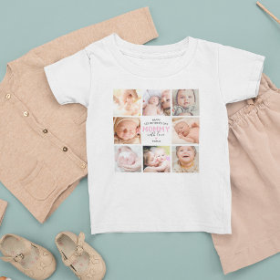 1st Mother's Day Photo Collage Baby T-Shirt