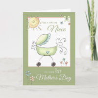 1st Mother's Day - Special Niece - Baby Carriage