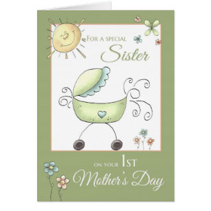 1st Mother's Day - Special Sister - Baby Carriage