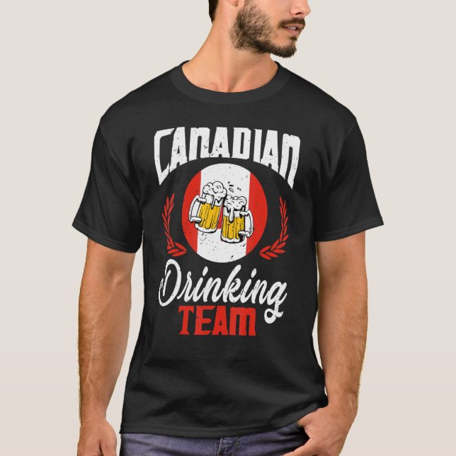1st Of July Canada Day Canadian Drinking Team Beer T-Shirt (Front)