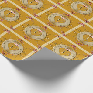 1st or 50th Golden Ochre Wedding Anniversary Wrapping Paper