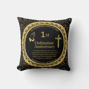 1st Ordination Anniversary Priest PERSONALIZED Cushion