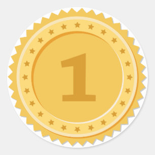 1st Place Gold Medal Classic Round Sticker