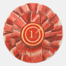 1st place red rosette award sticker