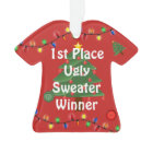 1st Place Ugly Christmas Sweater Contest Ornament