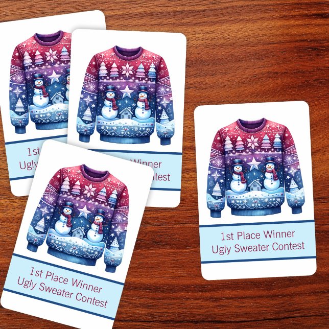 1st Place Winner Ugly Sweater Blue Red Purple Playing Cards (Creator Uploaded)