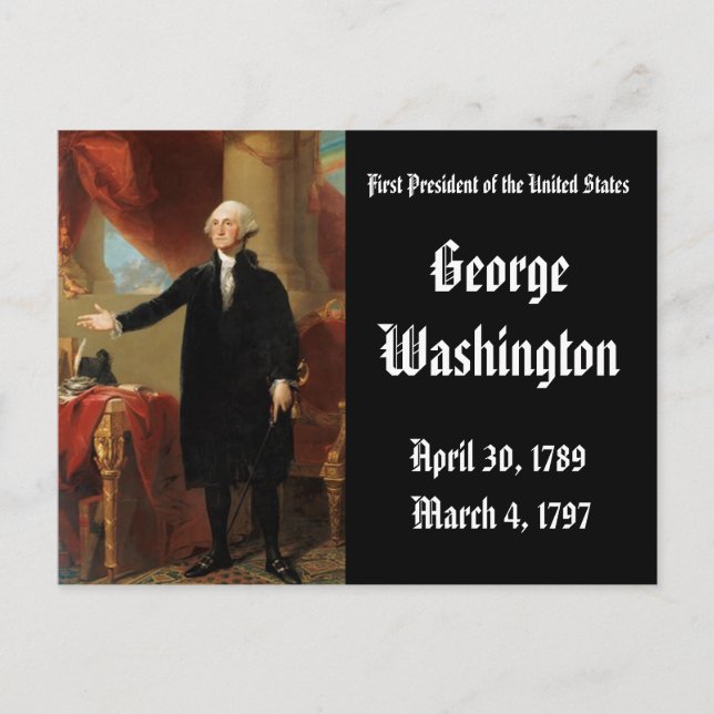 1st President Of the United States George Washingt Postcard (Front)
