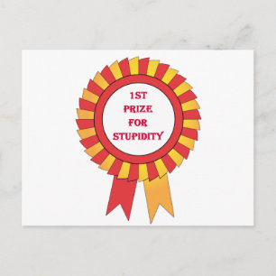 1st prize for stupidity postcard